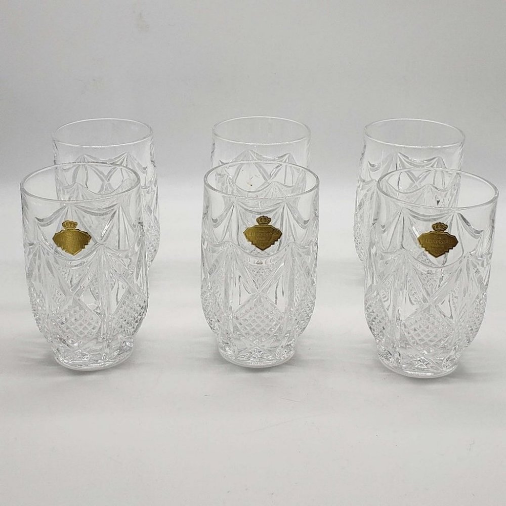 Set of 6 Vintage Echt Bleikristall German Cut Crystal Glasses